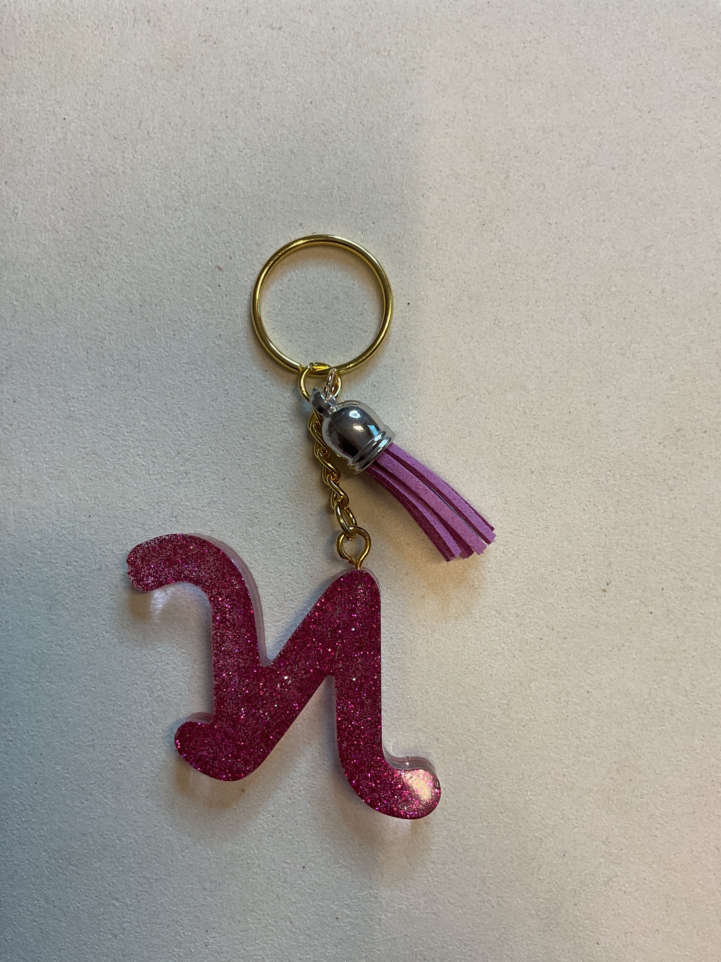 Porte clé N rose