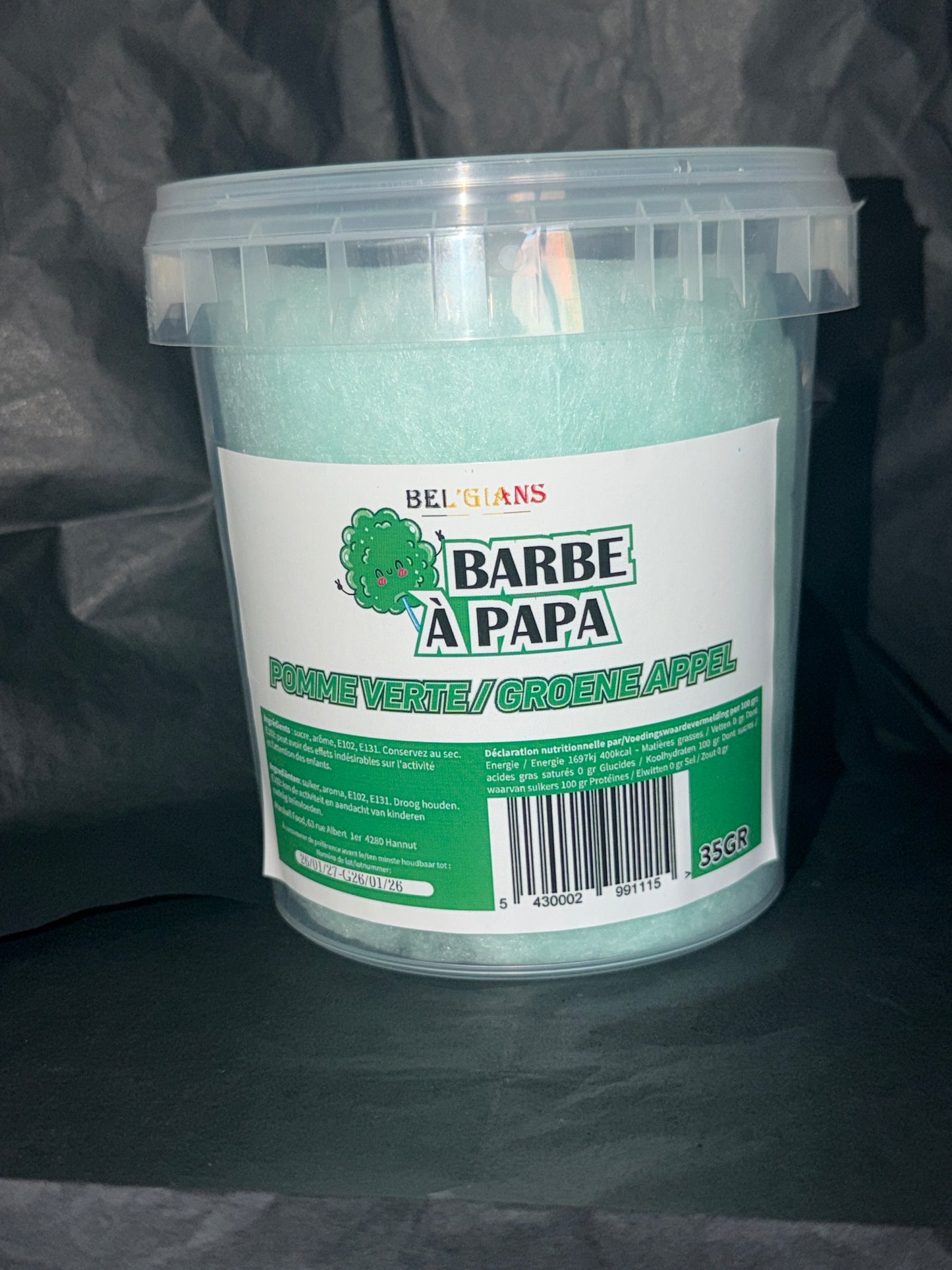 Barbe à papa pomme verte