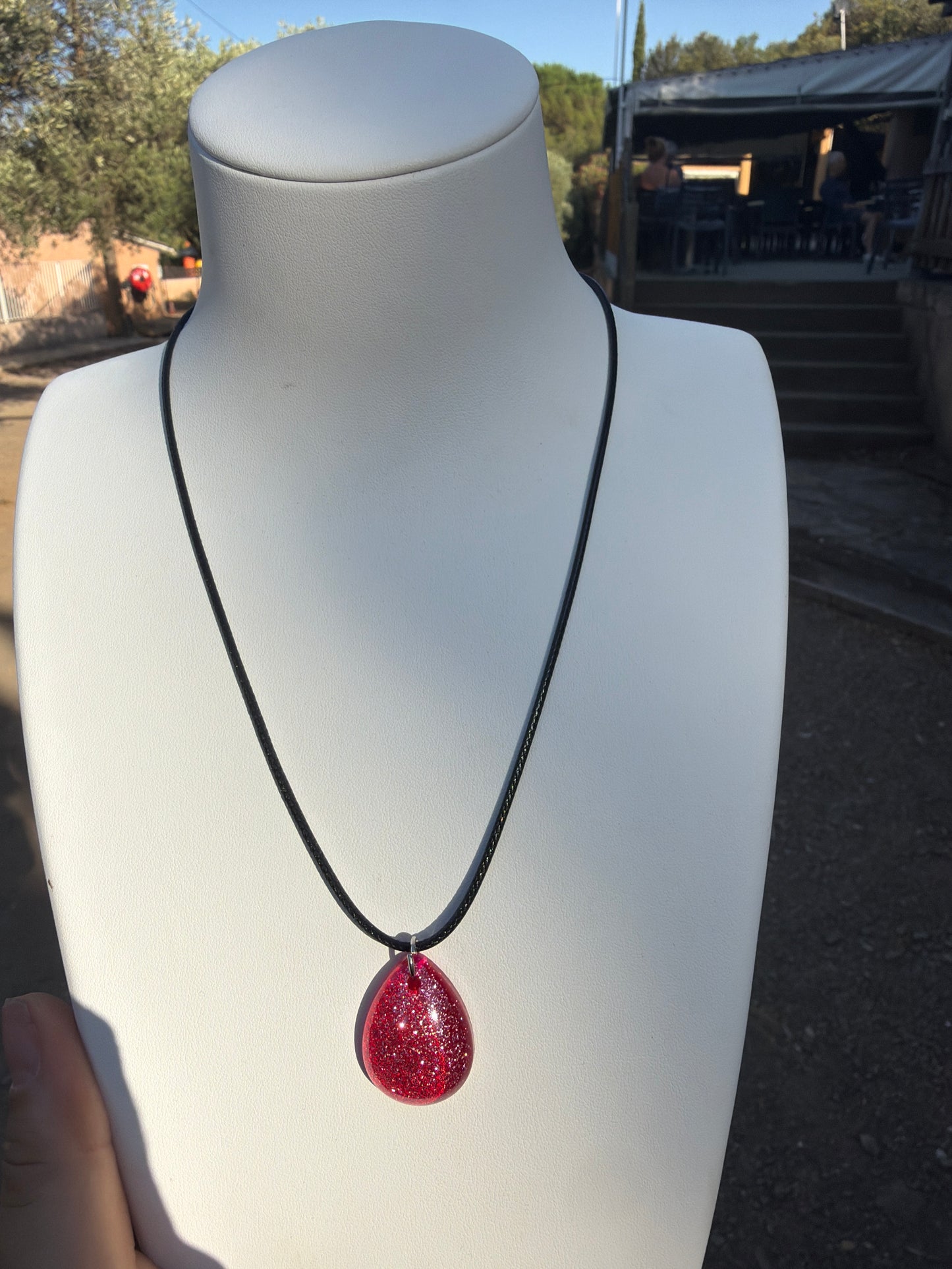 Collier rose brillant